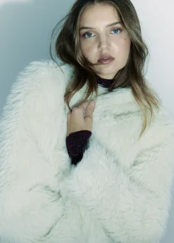 Mujer Brownie Spain Abrigos Y Chaquetas-Abrigo Corto Efecto Pelo