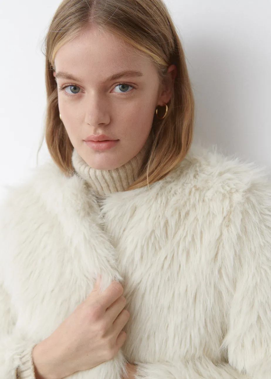 Mujer Brownie Spain Abrigos Y Chaquetas-Abrigo Corto Efecto Pelo