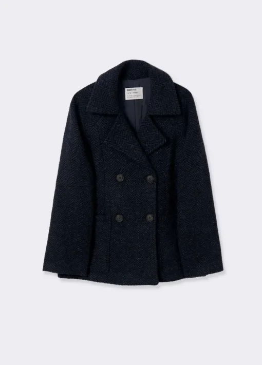 Mujer Brownie Spain Abrigos Y Chaquetas-Abrigo Cruzado Jaspeado Con Bolsillos