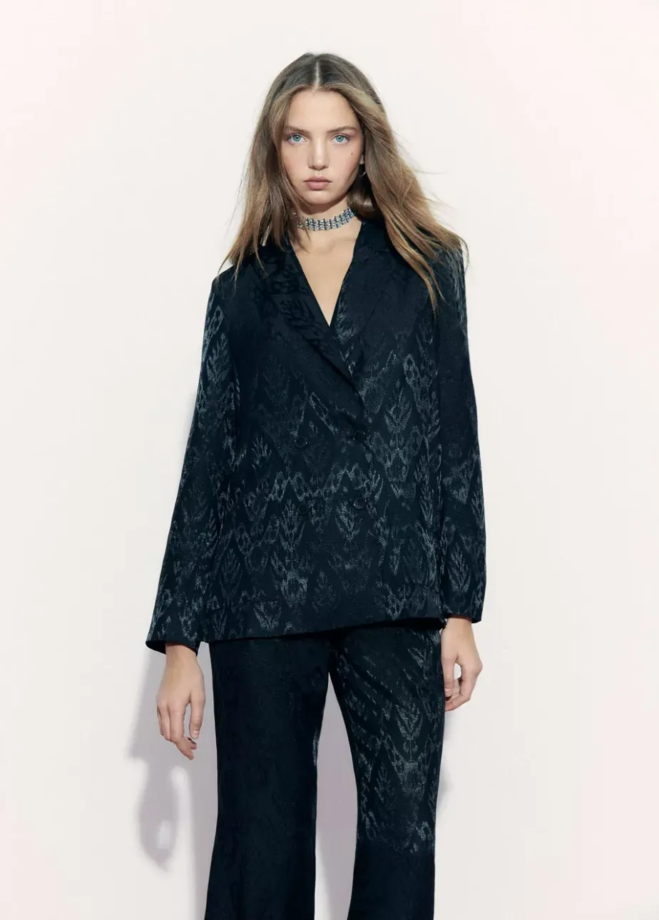 Mujer Brownie Spain Abrigos Y Chaquetas-Americana Cruzada Jacquard