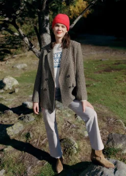 Mujer Brownie Spain Abrigos Y Chaquetas-Americana Cruzada Pata De Gallo Con Lana