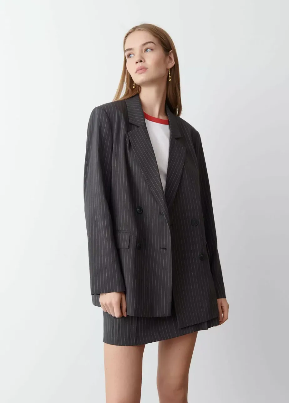Mujer Brownie Spain Abrigos Y Chaquetas-Americana Cruzada Raya Diplomatica