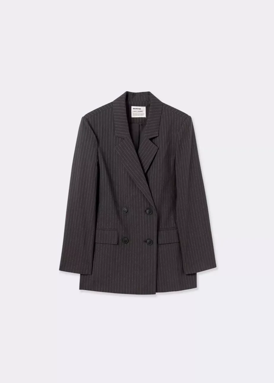 Mujer Brownie Spain Abrigos Y Chaquetas-Americana Cruzada Raya Diplomatica