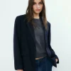 Mujer Brownie Spain Abrigos Y Chaquetas-Americana Oversize Raya Con Lana
