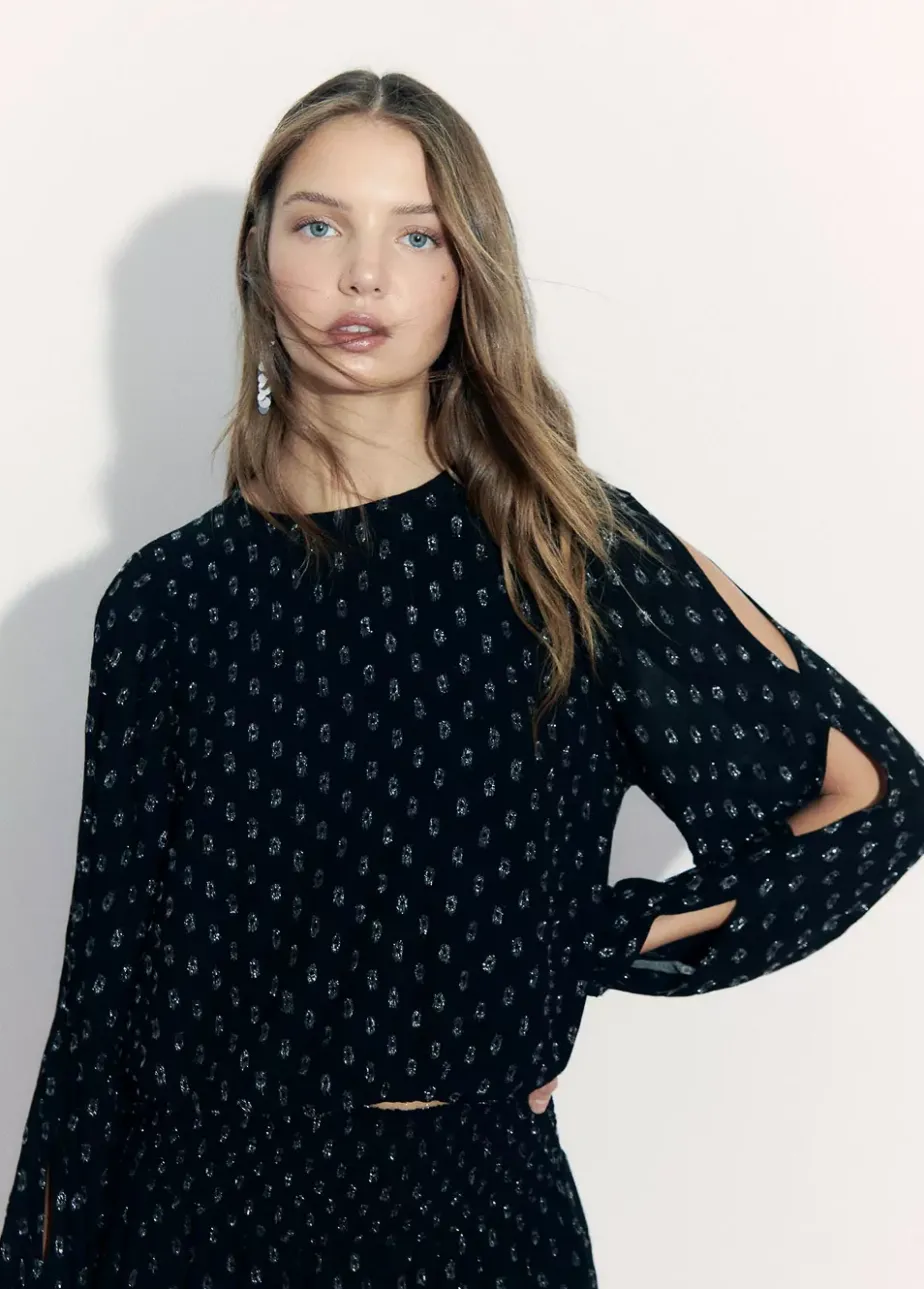 Mujer Brownie Spain Camisas Y Blusas-Blusa Aberturas Dobby