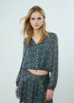 Mujer Brownie Spain Camisas Y Blusas-Blusa Corta Botones Estampado
