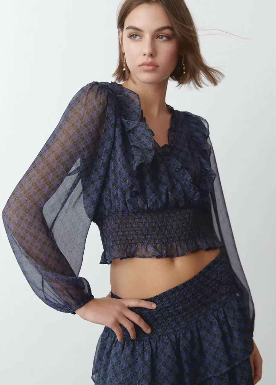 Mujer Brownie Spain Camisas Y Blusas-Blusa Cruzada Volantes