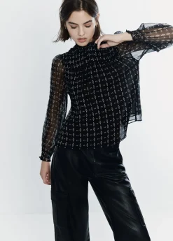Mujer Brownie Spain Camisas Y Blusas-Blusa Cuello Alto
