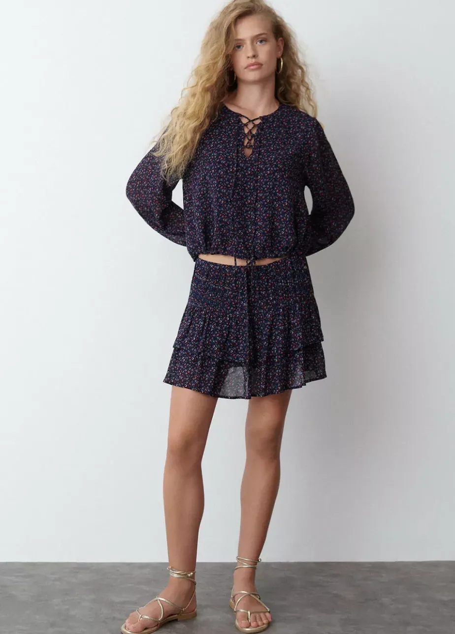 Mujer Brownie Spain Camisas Y Blusas-Blusa Tiras Cruzadas Estampada