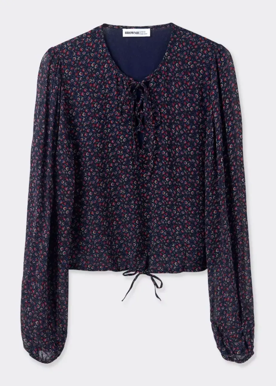 Mujer Brownie Spain Camisas Y Blusas-Blusa Tiras Cruzadas Estampada