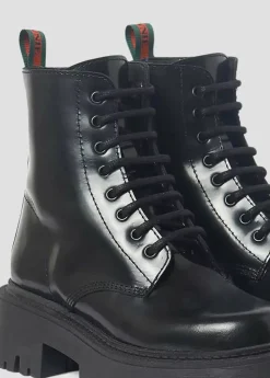 Mujer Brownie Spain Zapatos-Bota Acordonada Piel