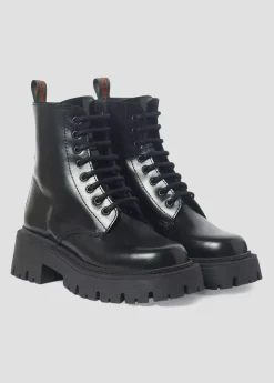 Mujer Brownie Spain Zapatos-Bota Acordonada Piel