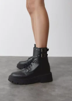 Mujer Brownie Spain Zapatos-Bota Acordonada Tachas