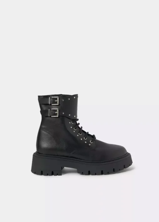 Mujer Brownie Spain Zapatos-Bota Acordonada Tachas