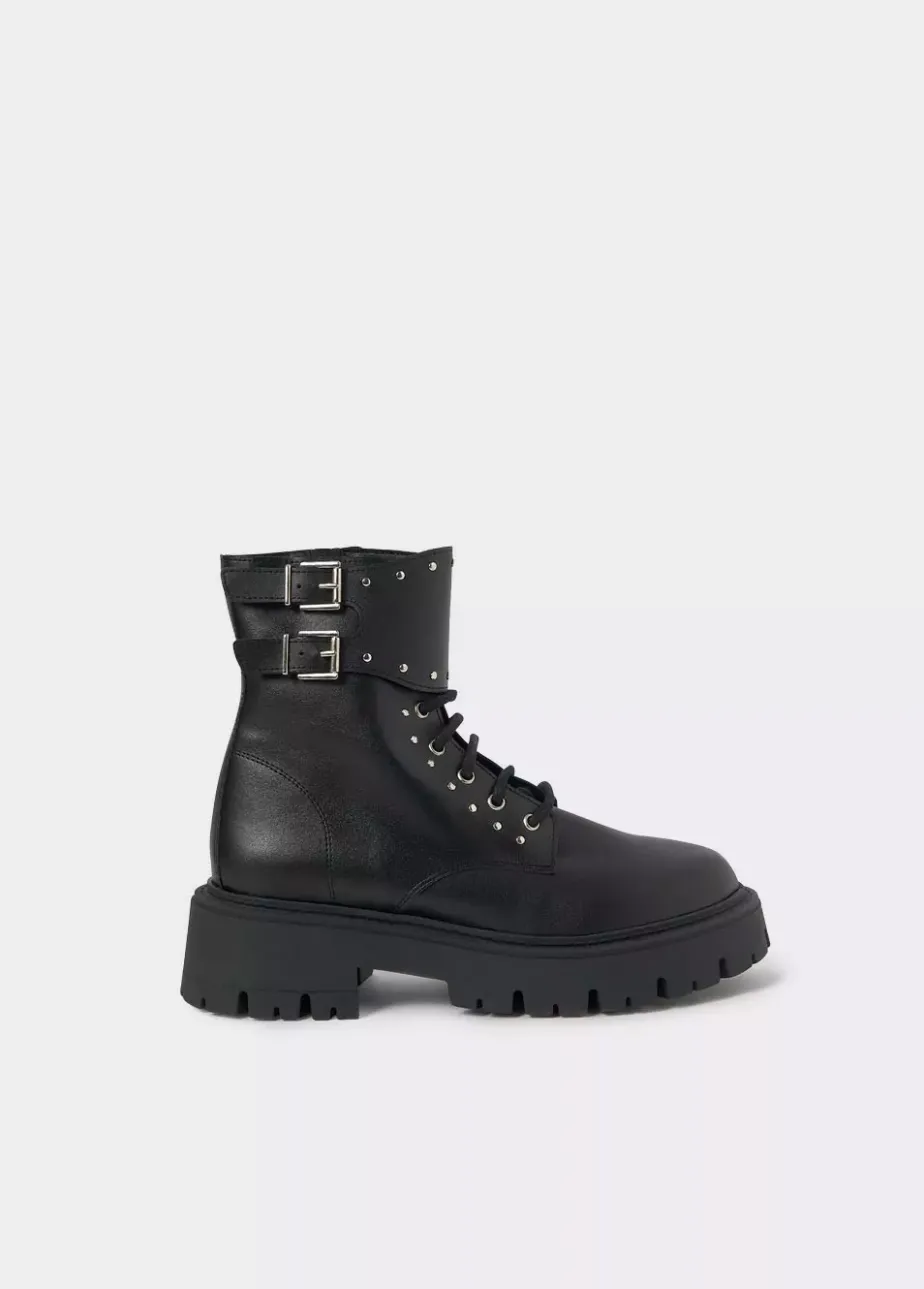Mujer Brownie Spain Zapatos-Bota Acordonada Tachas