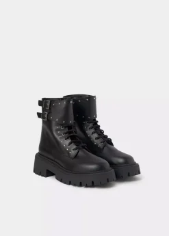 Mujer Brownie Spain Zapatos-Bota Acordonada Tachas