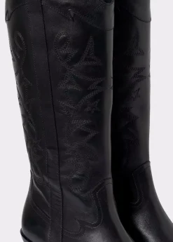 Mujer Brownie Spain Zapatos-Bota Cowboy Cana Alta Bordada Piel