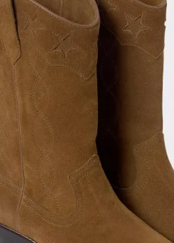 Mujer Brownie Spain Zapatos-Bota Cowboy Estrellas Piel
