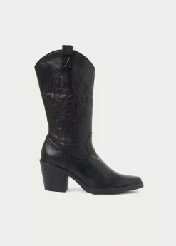 Mujer Brownie Spain Zapatos-Bota Cowboy Pespuntes