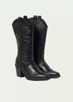 Mujer Brownie Spain Zapatos-Bota Cowboy Pespuntes