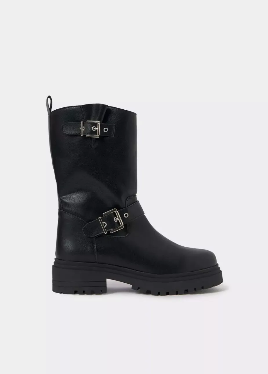 Mujer Brownie Spain Zapatos-Bota Motera Hebillas
