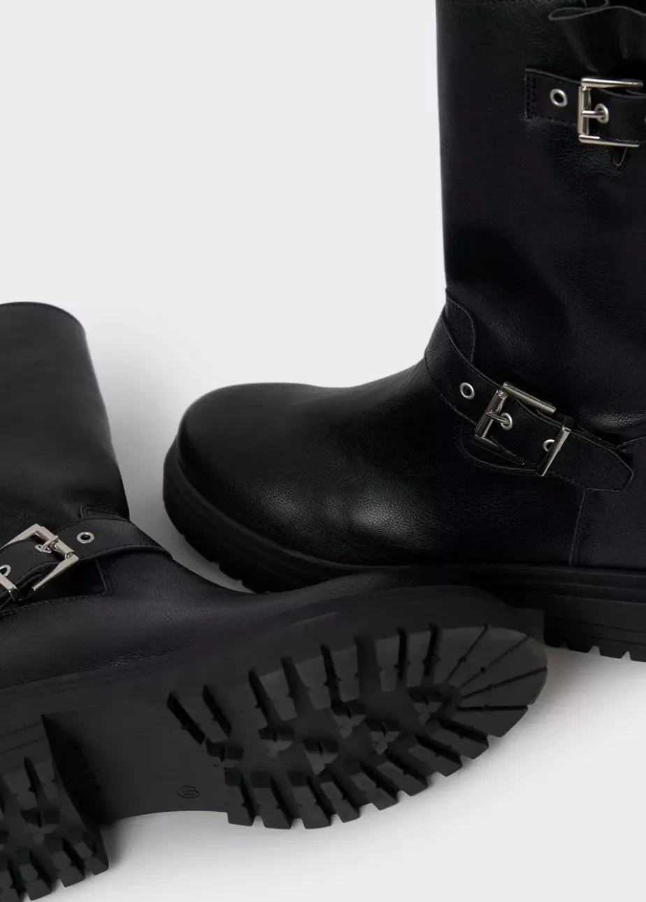 Mujer Brownie Spain Zapatos-Bota Motera Hebillas