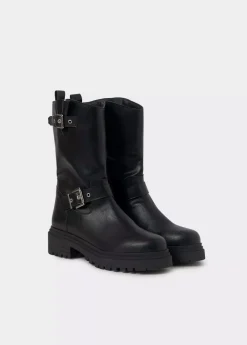 Mujer Brownie Spain Zapatos-Bota Motera Hebillas