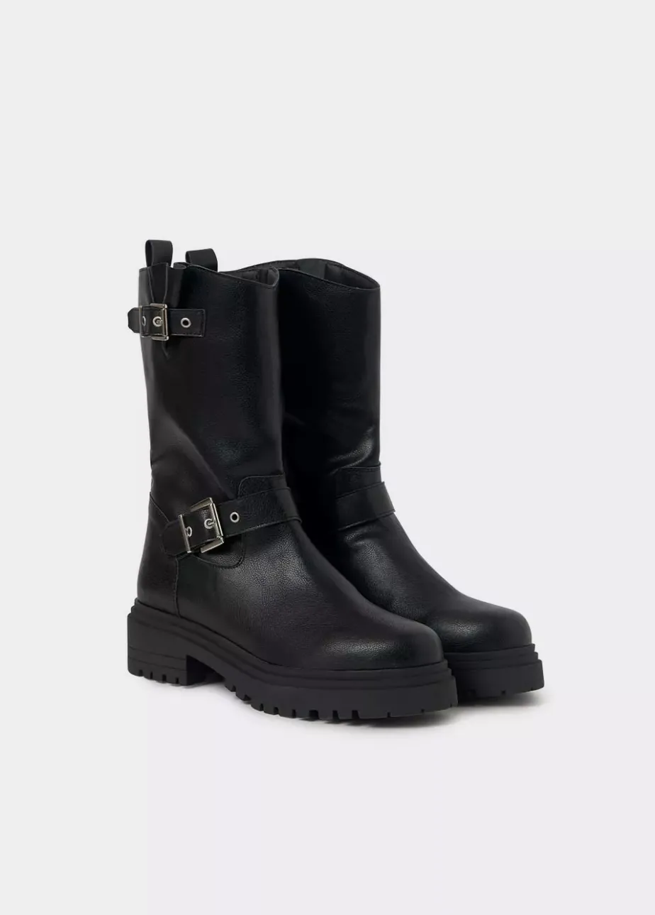 Mujer Brownie Spain Zapatos-Bota Motera Hebillas