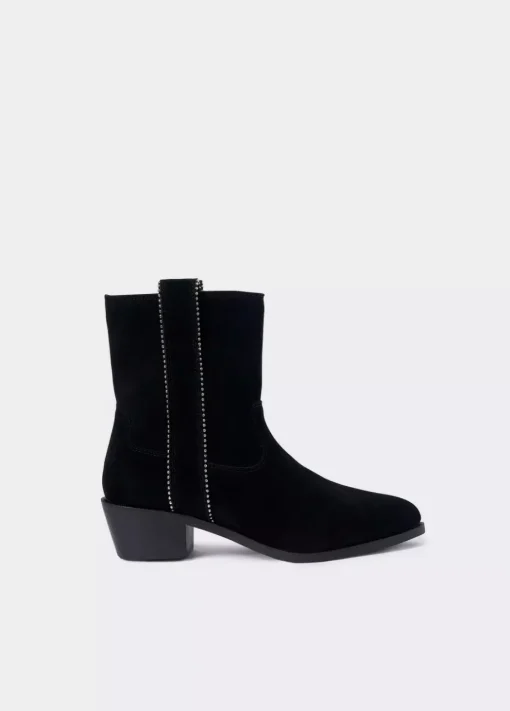 Mujer Brownie Spain Zapatos-Botin Alto Tiras Bolitas Piel