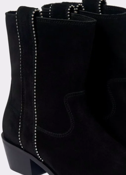 Mujer Brownie Spain Zapatos-Botin Alto Tiras Bolitas Piel
