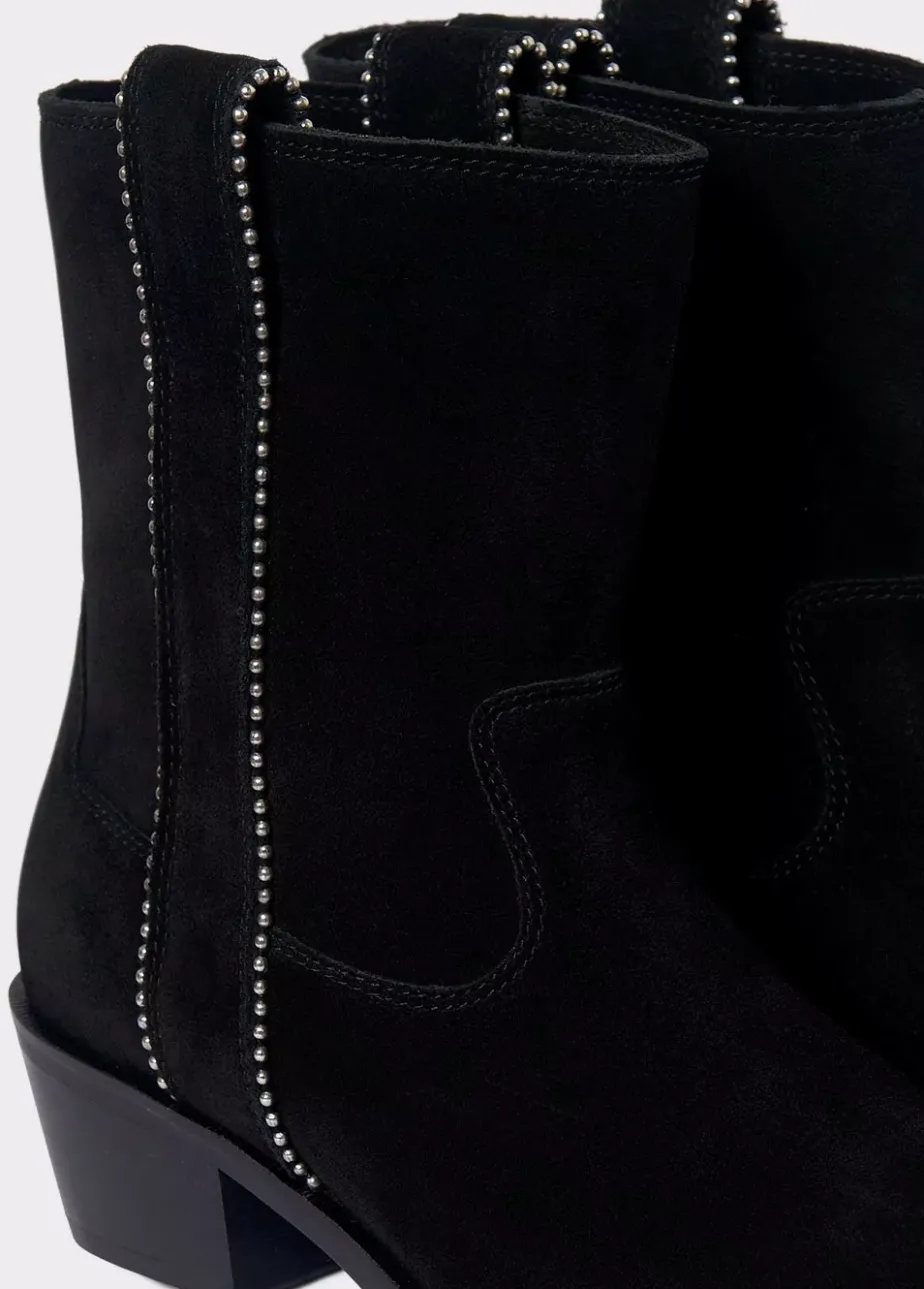 Mujer Brownie Spain Zapatos-Botin Alto Tiras Bolitas Piel