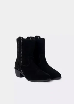 Mujer Brownie Spain Zapatos-Botin Alto Tiras Bolitas Piel