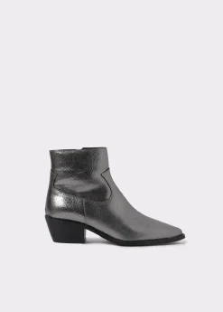 Mujer Brownie Spain Zapatos-Botin Campero Laminado Piel