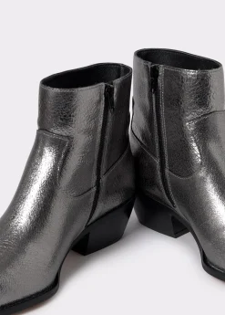 Mujer Brownie Spain Zapatos-Botin Campero Laminado Piel