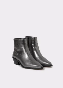 Mujer Brownie Spain Zapatos-Botin Campero Laminado Piel