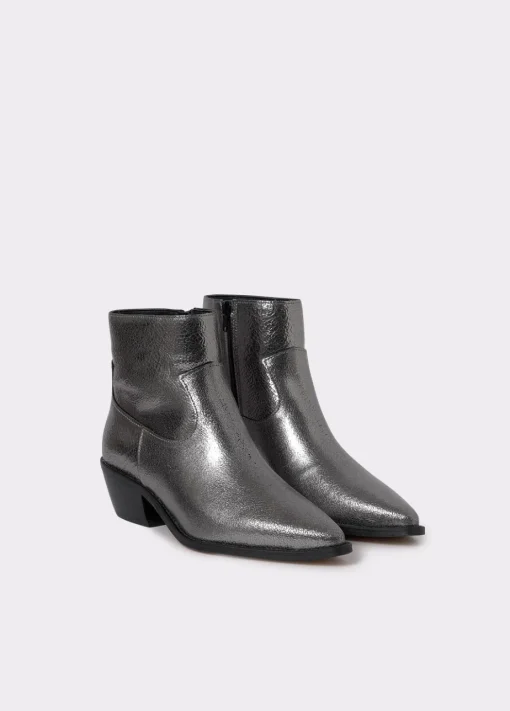 Mujer Brownie Spain Zapatos-Botin Campero Laminado Piel