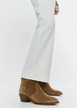 Mujer Brownie Spain Zapatos-Botin Tachas Talon Piel