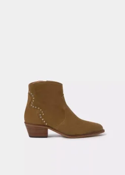 Mujer Brownie Spain Zapatos-Botin Tachas Talon Piel