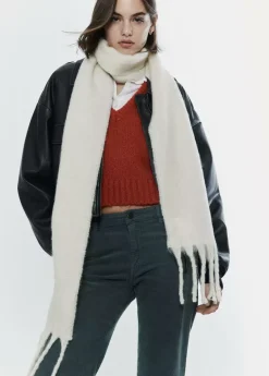 Mujer Brownie Spain Otros Accesorios-Bufanda Gruesa Estrecha Lisa Flecos