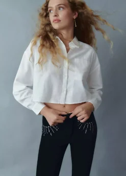 Mujer Brownie Spain Camisas Y Blusas-Camisa Cropped Lisa Bolsillo