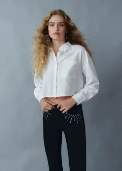 Mujer Brownie Spain Camisas Y Blusas-Camisa Cropped Lisa Bolsillo