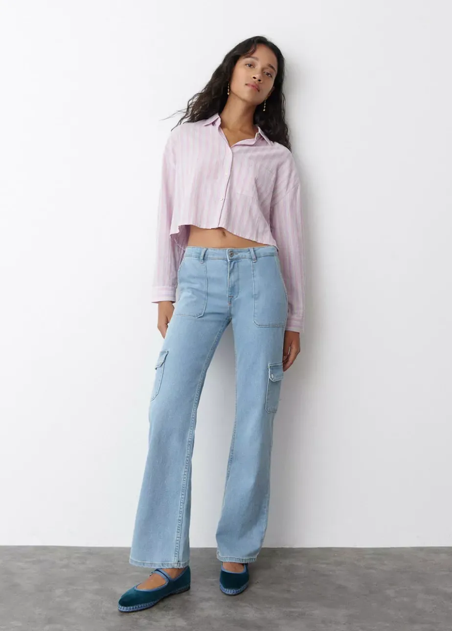 Mujer Brownie Spain Camisas Y Blusas-Camisa Cropped Rayas
