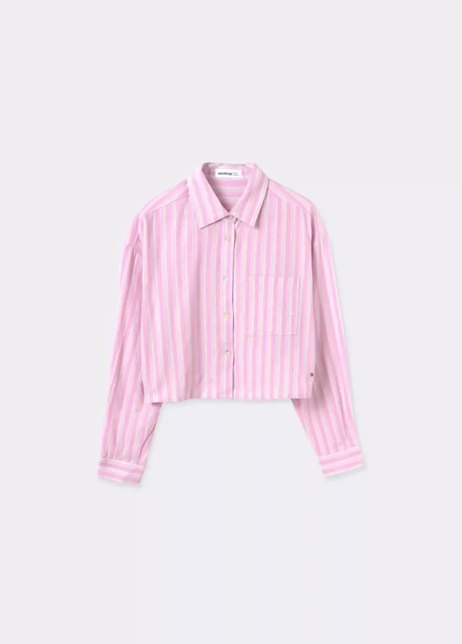 Mujer Brownie Spain Camisas Y Blusas-Camisa Cropped Rayas