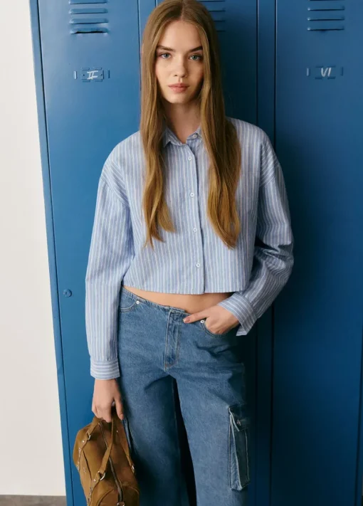 Mujer Brownie Spain Camisas Y Blusas-Camisa Cropped Rayas