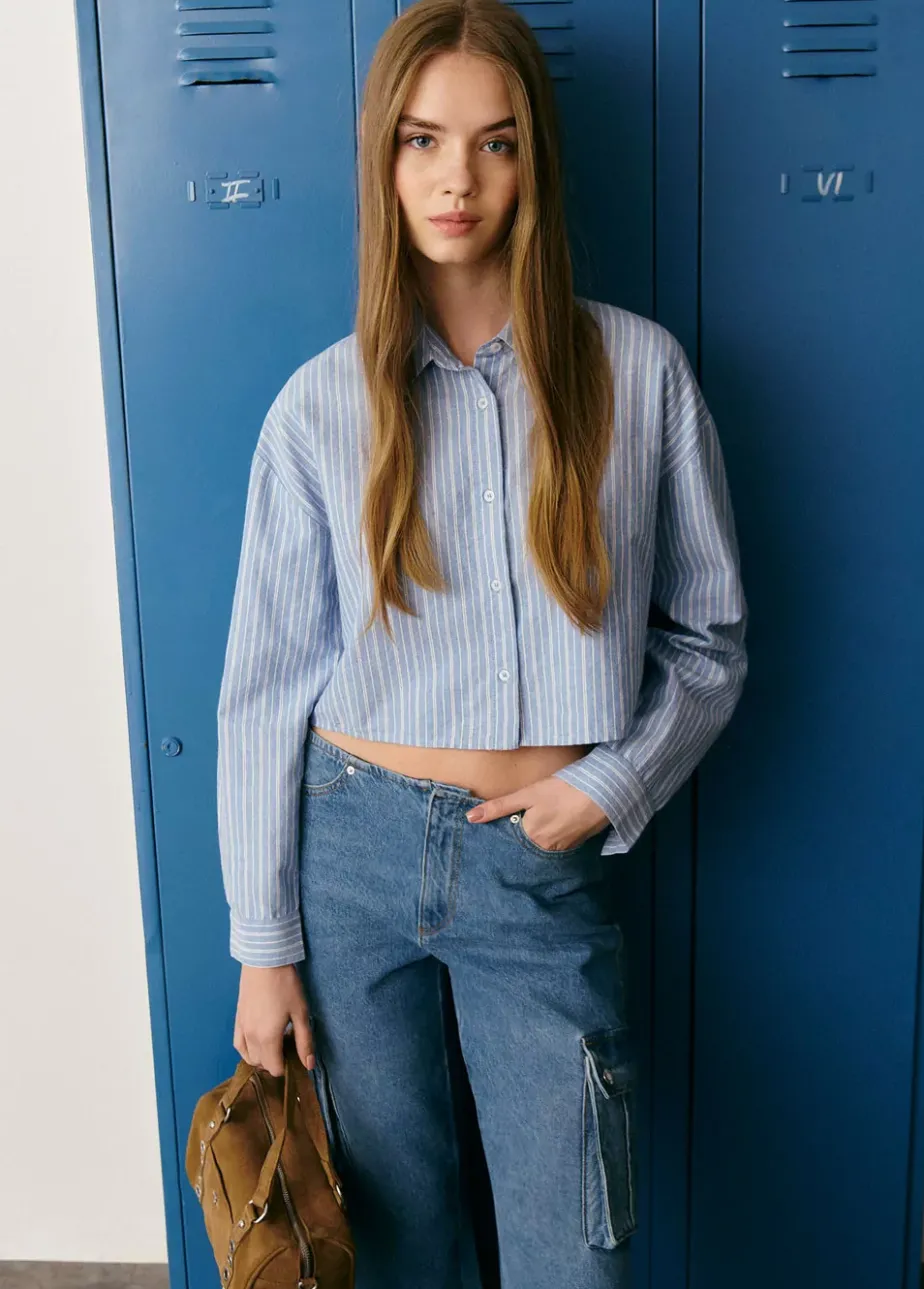 Mujer Brownie Spain Camisas Y Blusas-Camisa Cropped Rayas