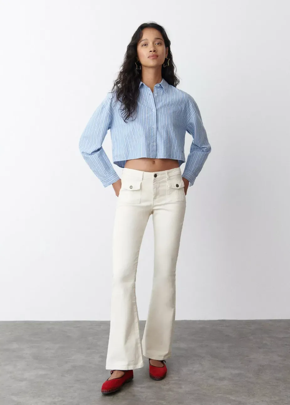 Mujer Brownie Spain Camisas Y Blusas-Camisa Cropped Rayas
