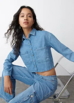 Mujer Brownie Spain Camisas Y Blusas-Camisa Denim Cropped