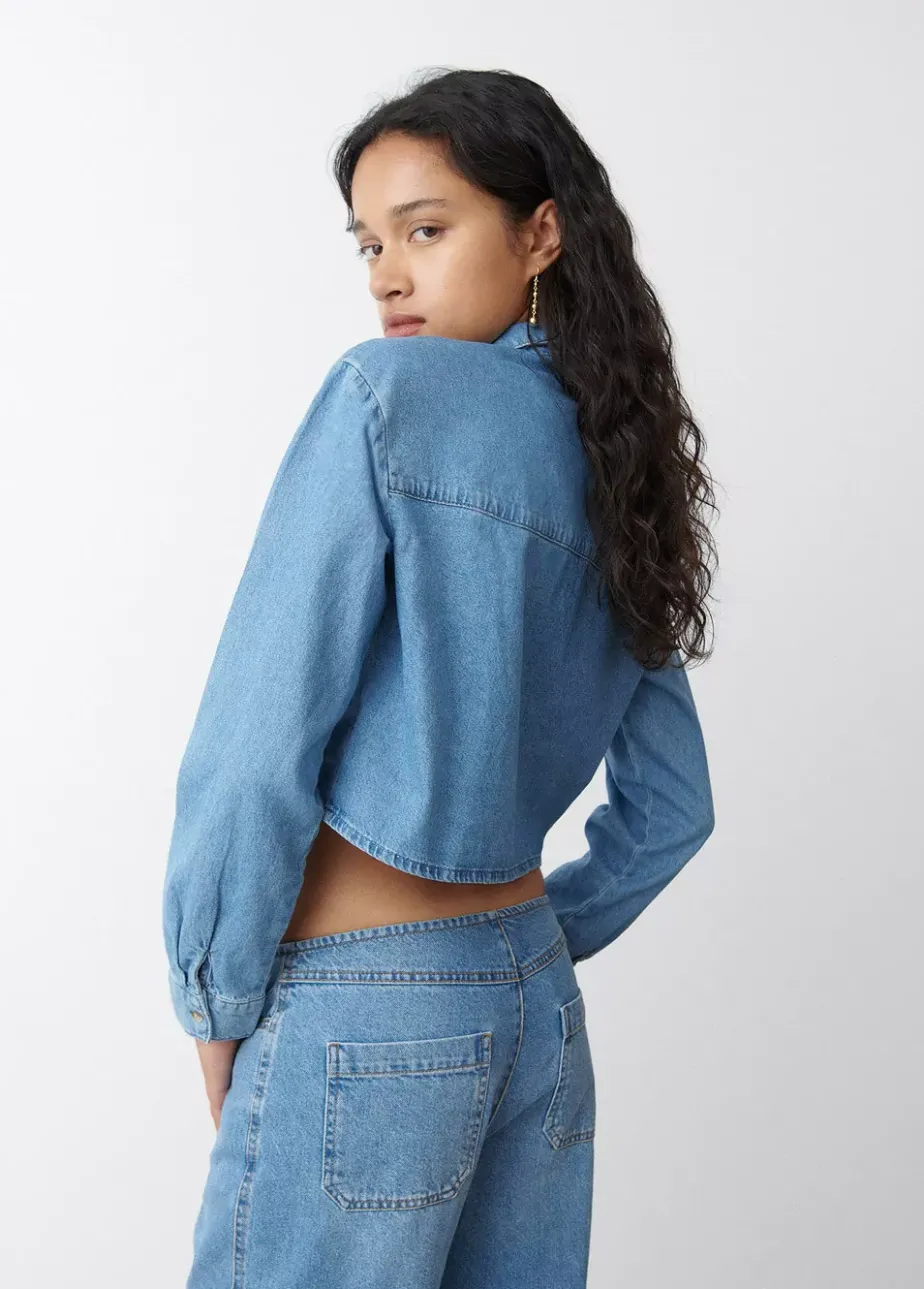 Mujer Brownie Spain Camisas Y Blusas-Camisa Denim Cropped