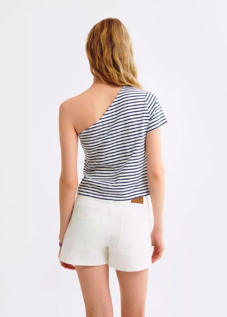 Mujer Brownie Spain Camisetas-Camiseta Asimetrica Rayas