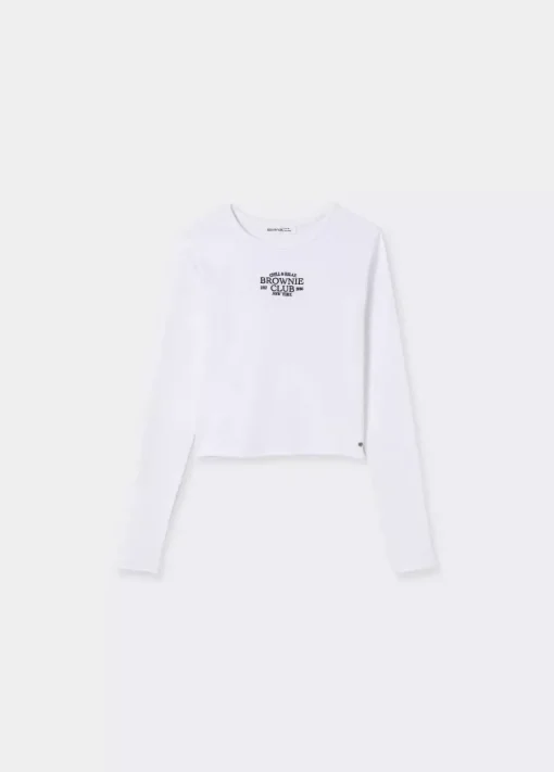 Mujer Brownie Spain Camisetas-Camiseta Baby Tee Manga Larga